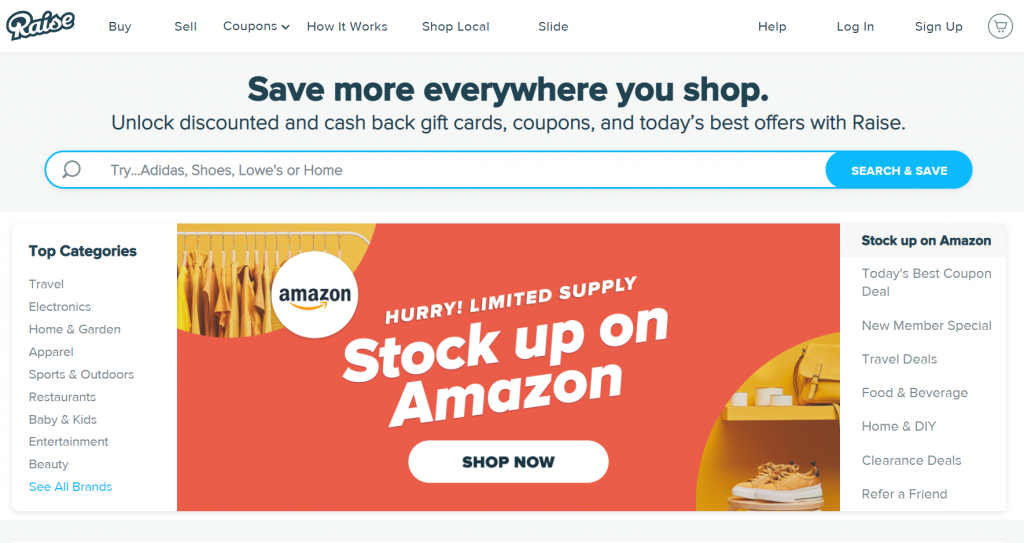 Sell Amazon Gift Card on Raise
