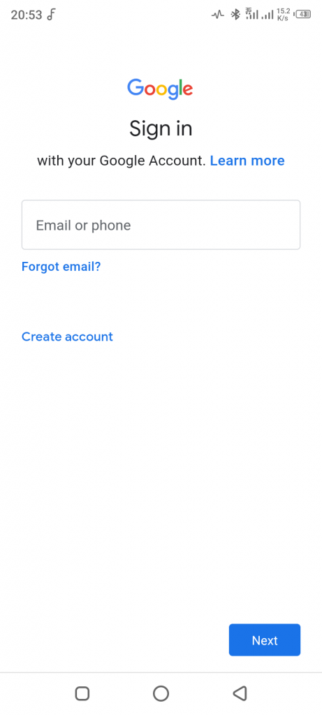 Now Click on Create Account