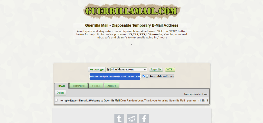 Guerrilla Mail - Temporary Email Generator