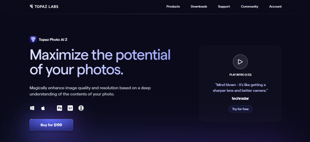 Topaz Photo AI Image Enhancer Tools