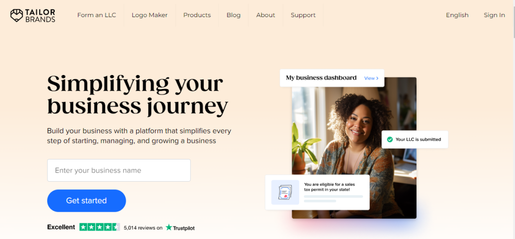 Tailor Brands Logo creation with AI