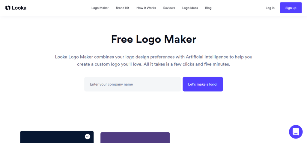 Looka artificial intelligence business logo
