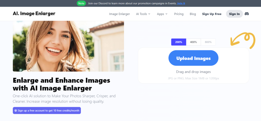 AI Image Enlarger tool