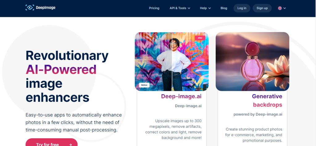 DeepImage artificial intelligence picture enhancer