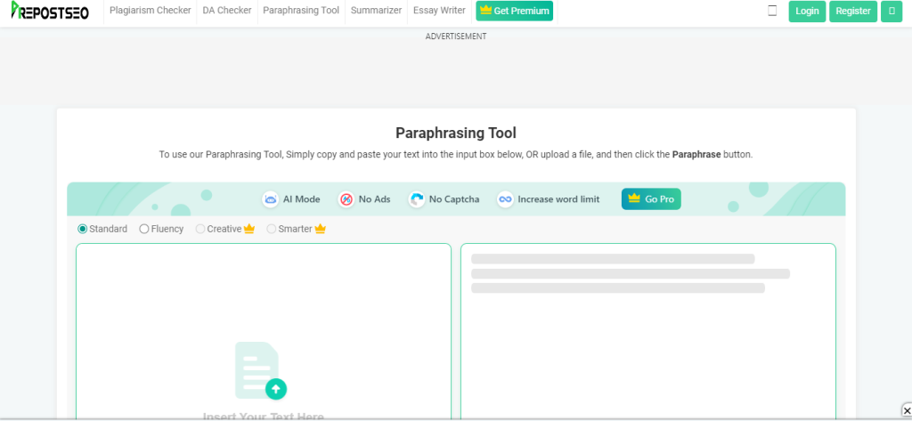 online tool Prepostseo Paraphrasing Tool